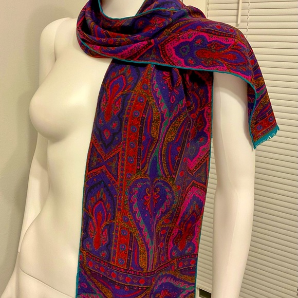 Bill Blass Vintage Scarf, Abstract, Geometric, Multi-Color,hu - Picture 6 of 6